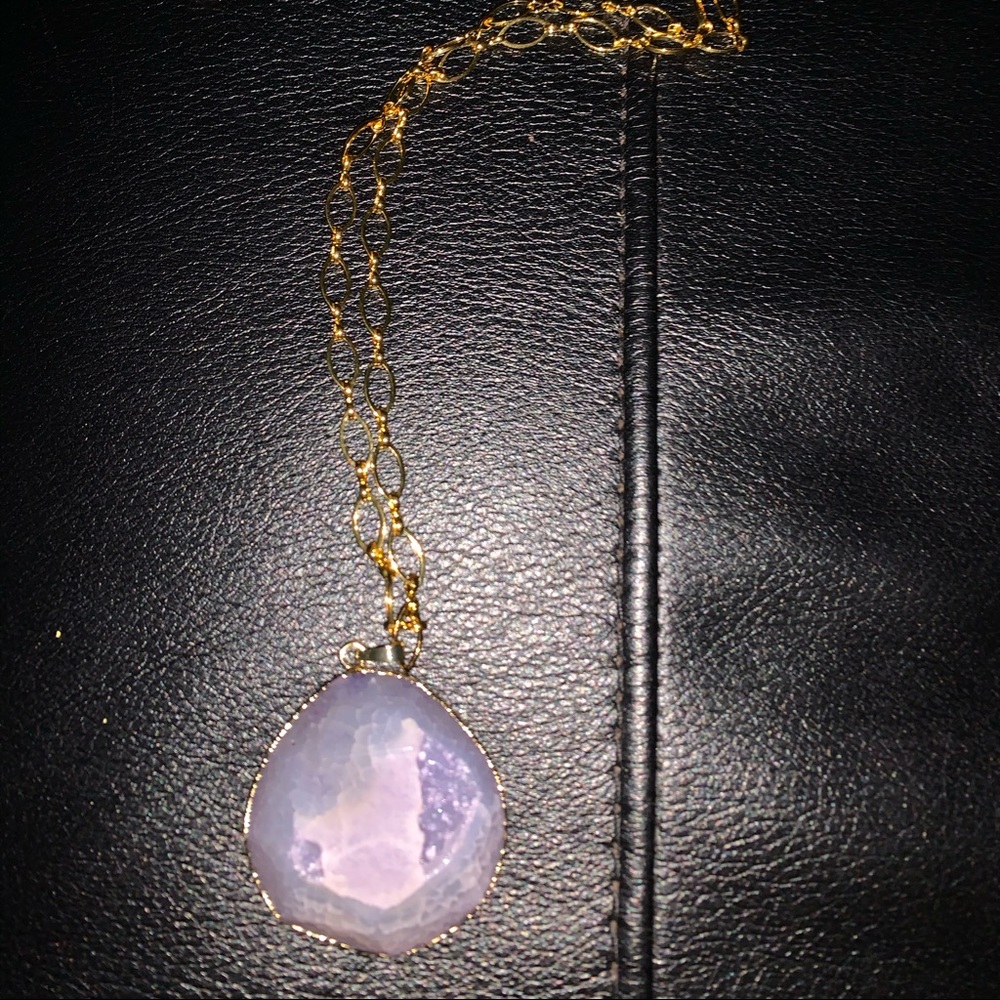 Lavender big stone necklace